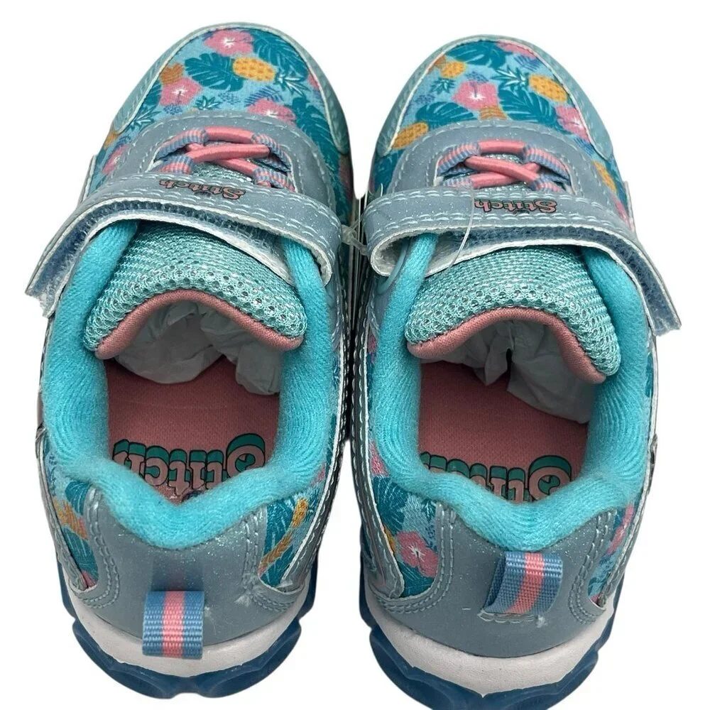 New Disney Lilo and Stitch Aloha Toddler Girl Light Up Sneakers Size 7 Shoes Box